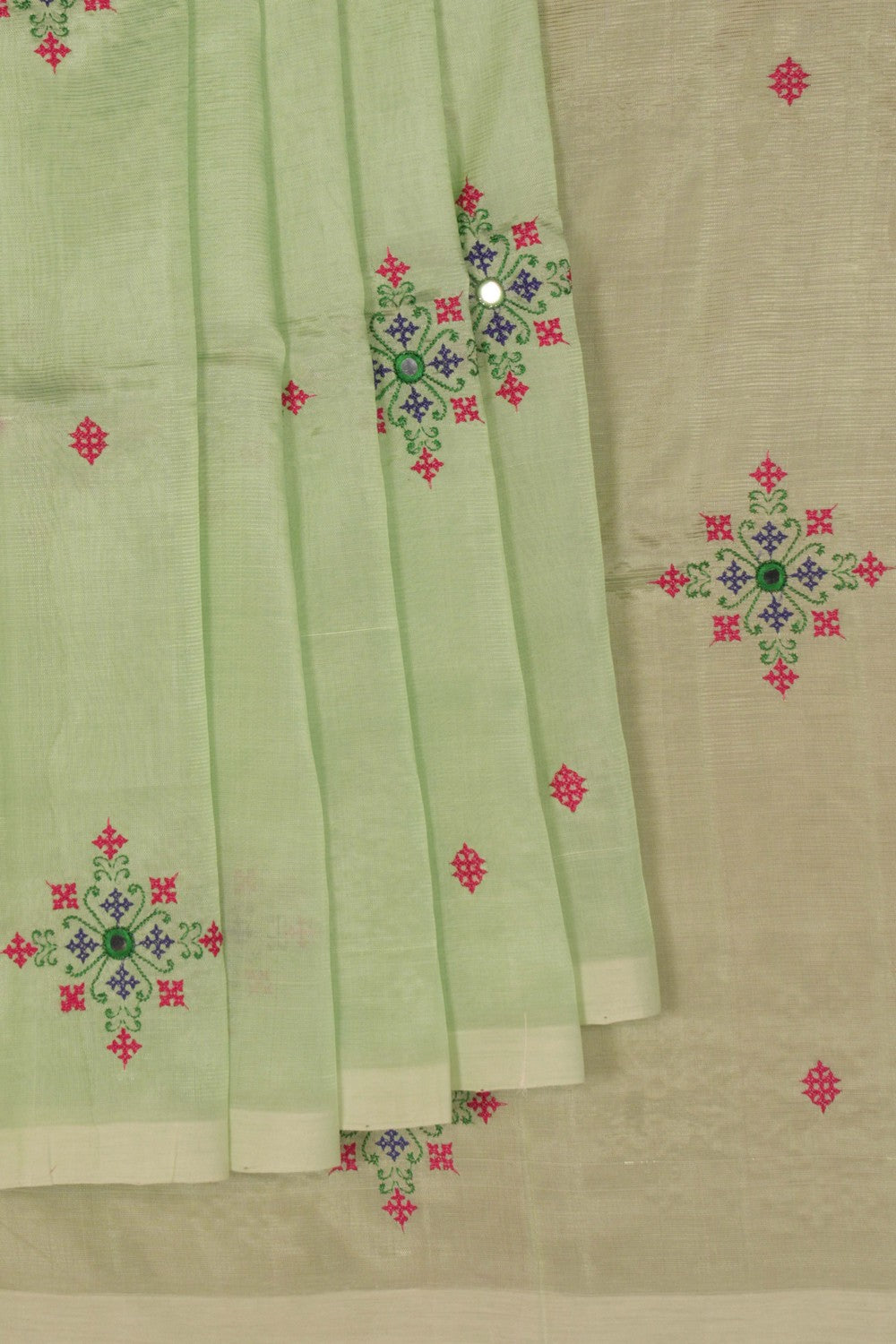 Kutchwork Mangalgiri Silk Saree