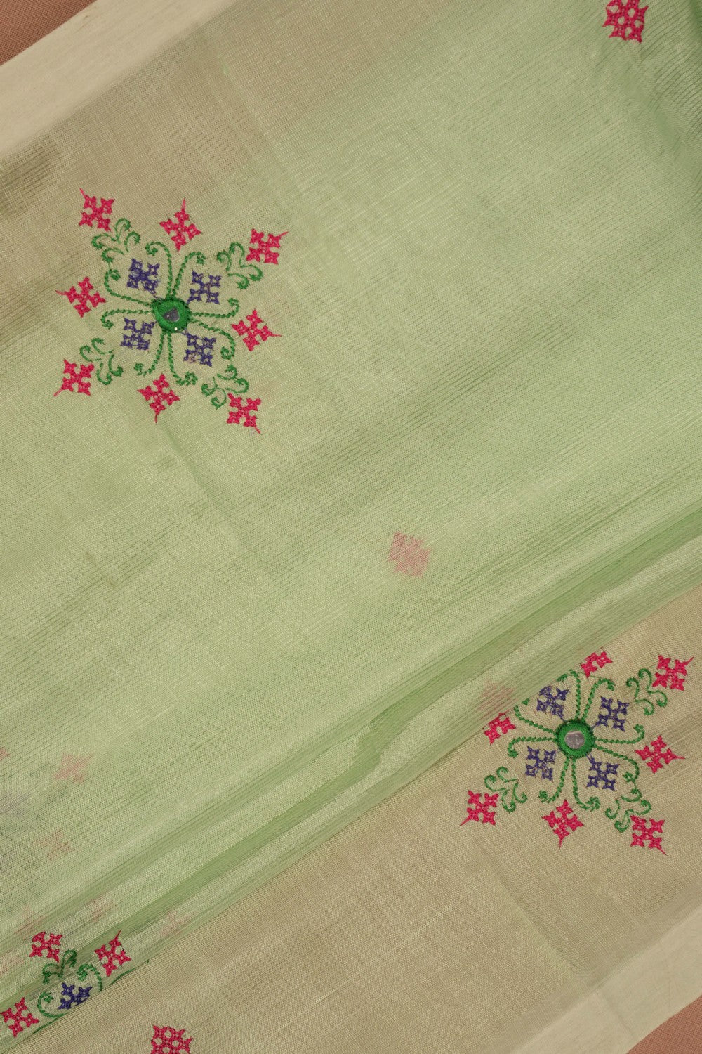 Kutchwork Mangalgiri Silk Saree