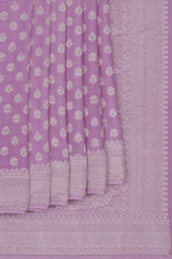 Image of Banarasi Crepe Lavender Purple Saree