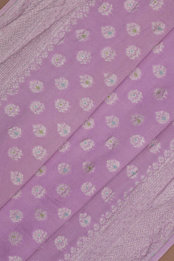 Image of Banarasi Crepe Lavender Purple Saree