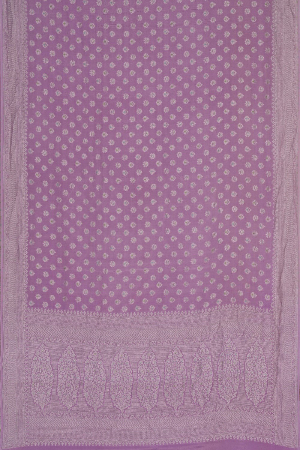 Banarasi Crepe Lavender Purple Saree