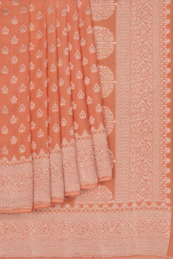 Image of Banarasi Crepe Peach Saree