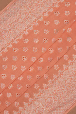 Image of Banarasi Crepe Peach Saree