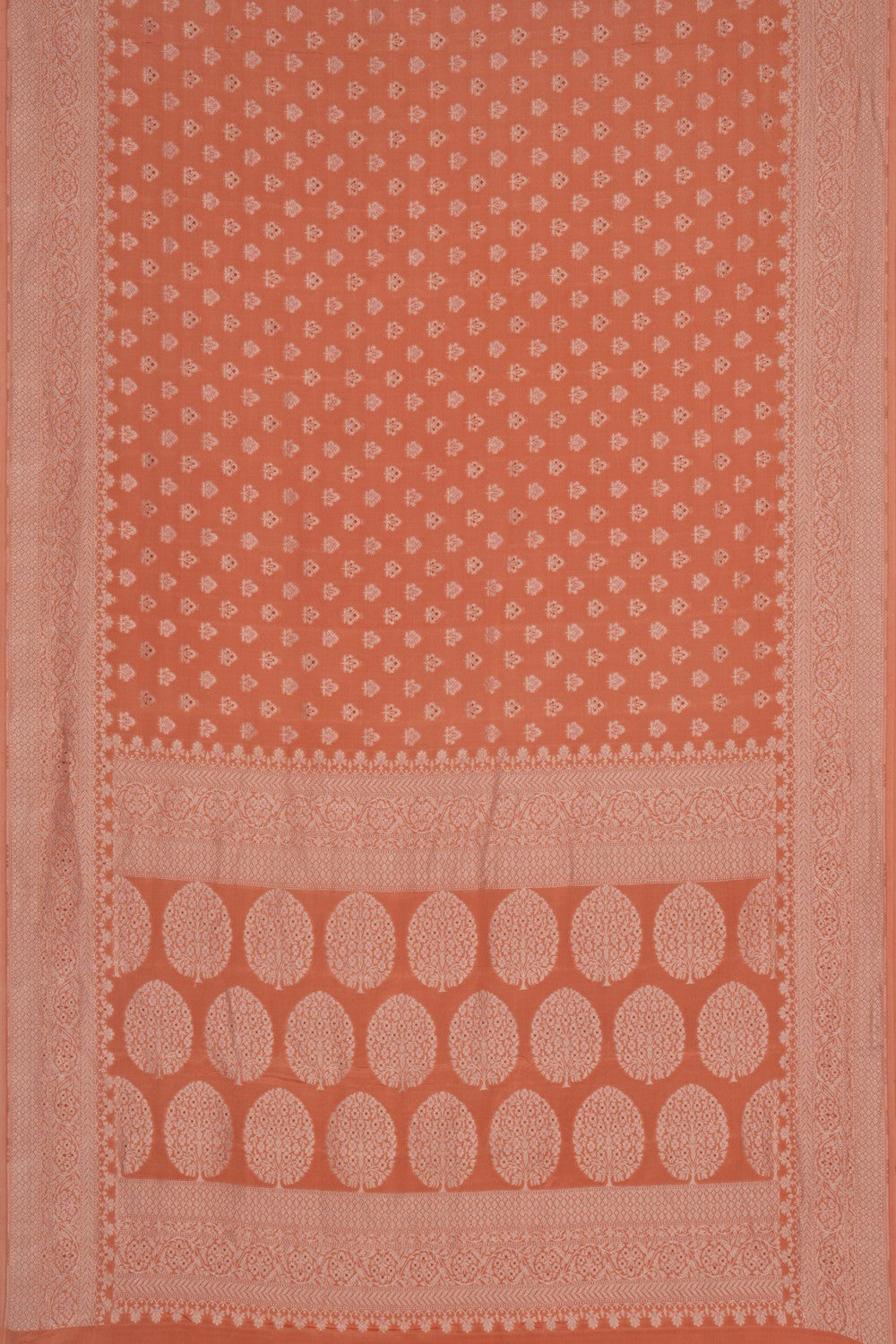 Banarasi Crepe Peach Saree