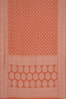 Image of Banarasi Crepe Peach Saree