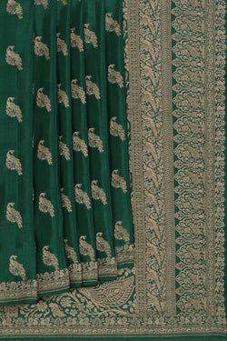 Image of Banarasi Crepe Green Saree