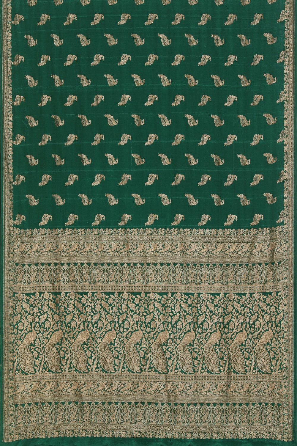 Banarasi Crepe Green Saree