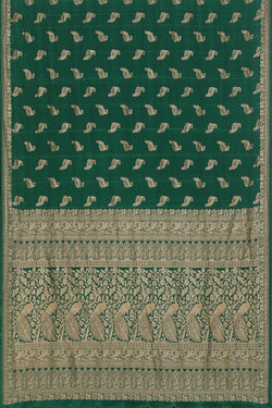 Image of Banarasi Crepe Green Saree