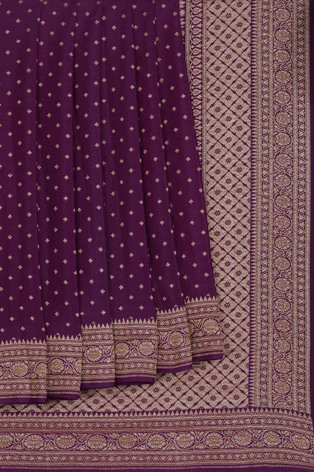 Banarasi Crepe Purple Saree