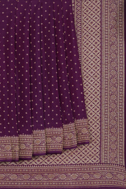 Image of Banarasi Crepe Purple Saree