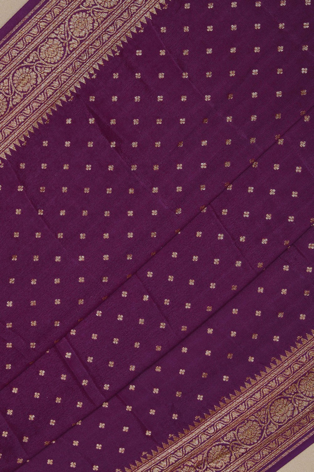 Banarasi Crepe Purple Saree