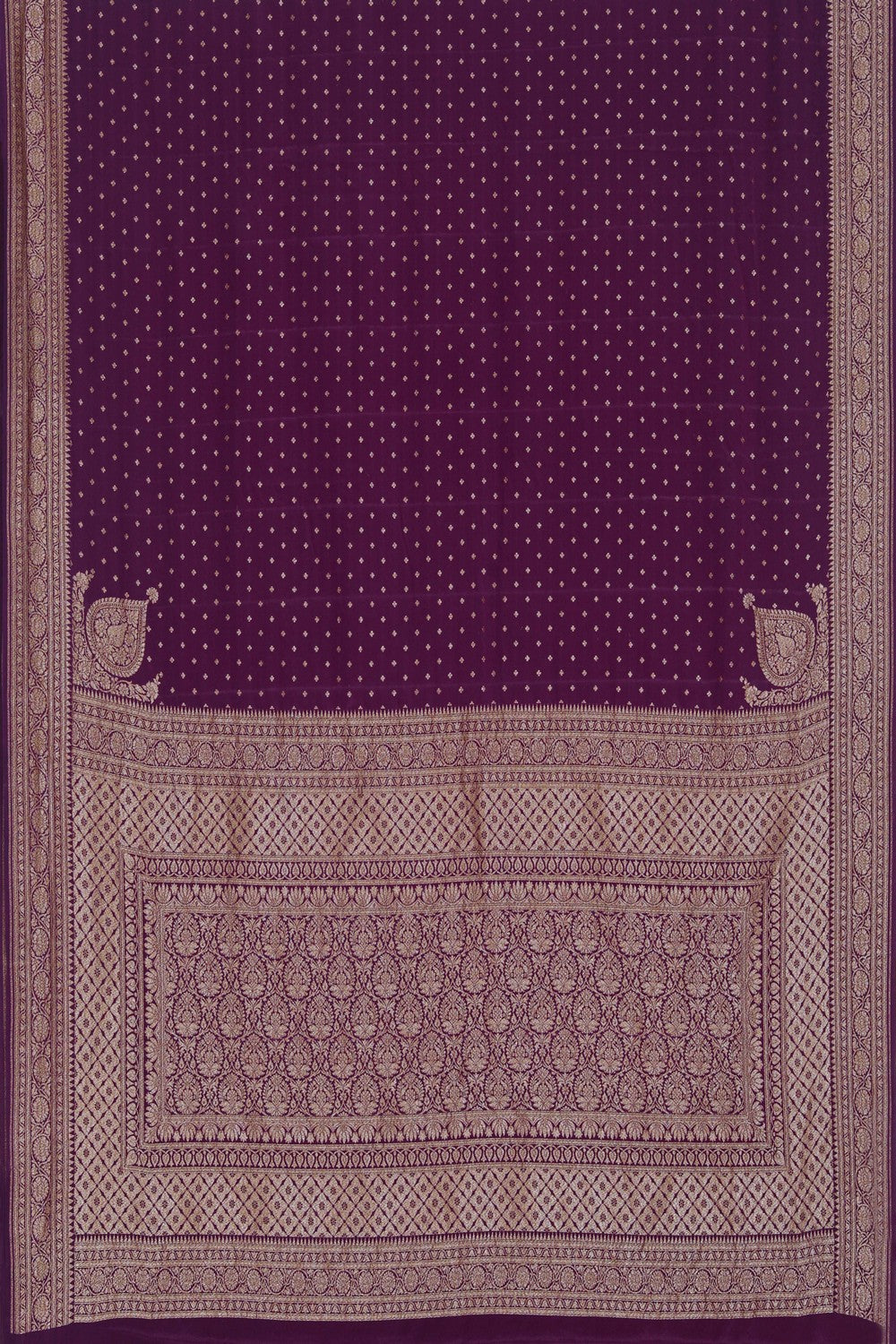 Banarasi Crepe Purple Saree