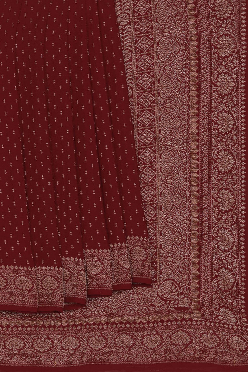 Banarasi Crepe Red Saree