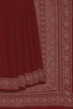 Image of Banarasi Crepe Red Saree