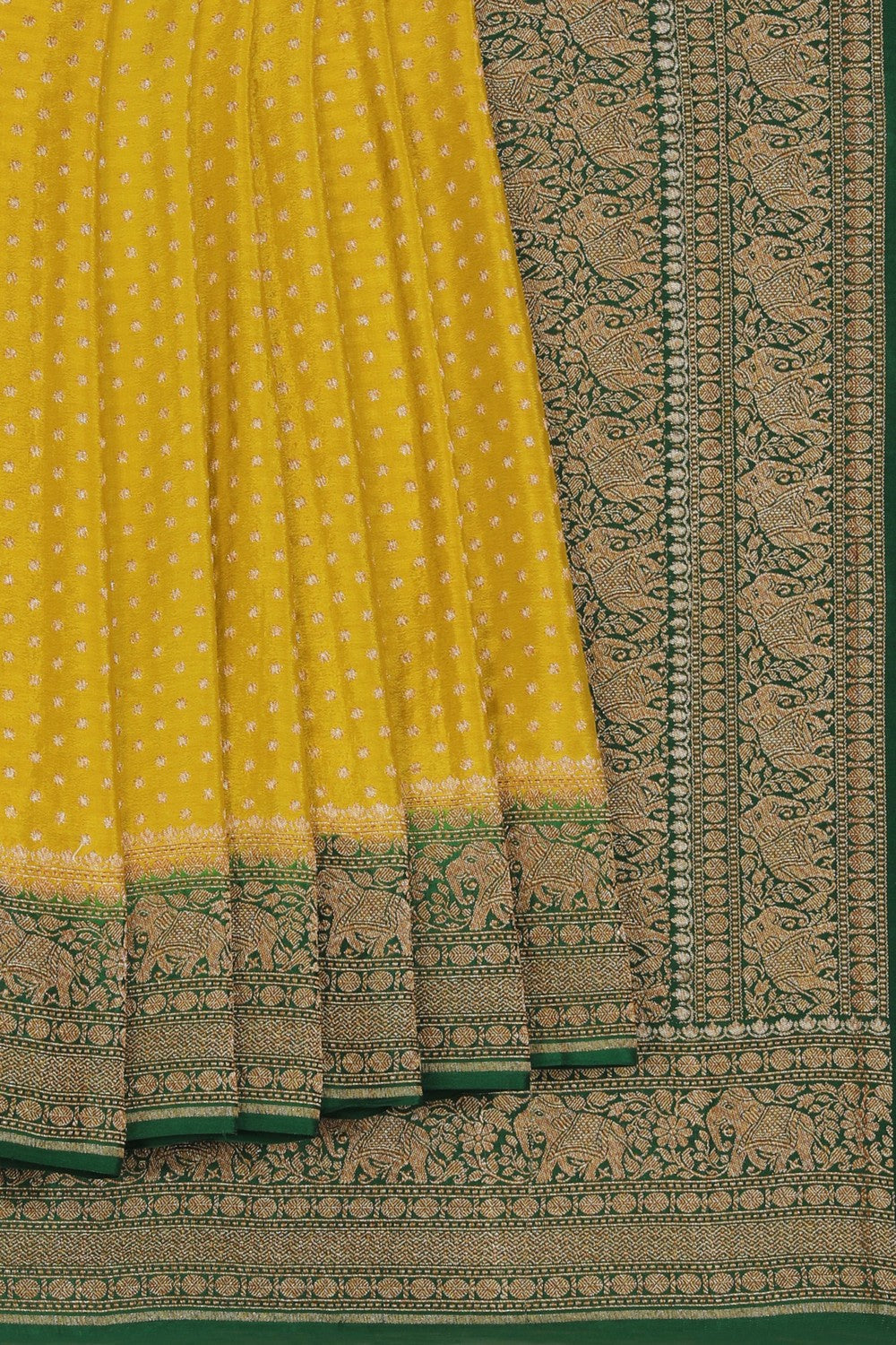 Banarasi Crepe Spring Green Saree