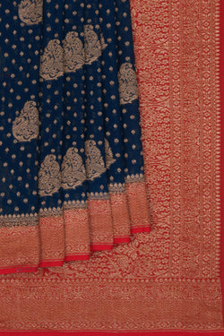 Image of Banarasi Georgette Peacock Blue Saree