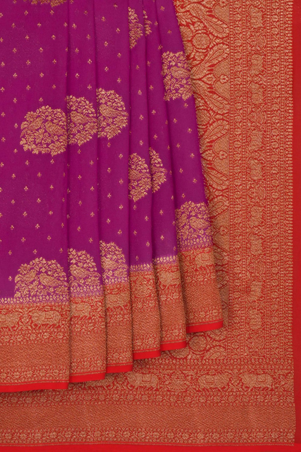 Banarasi Georgette Pink Saree