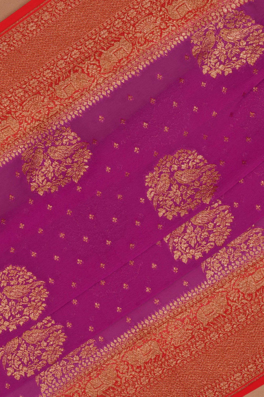 Banarasi Georgette Pink Saree