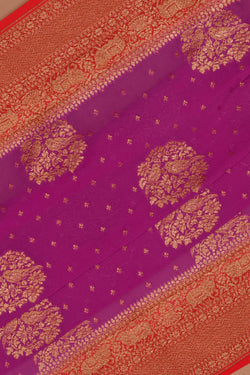 Image of Banarasi Georgette Pink Saree