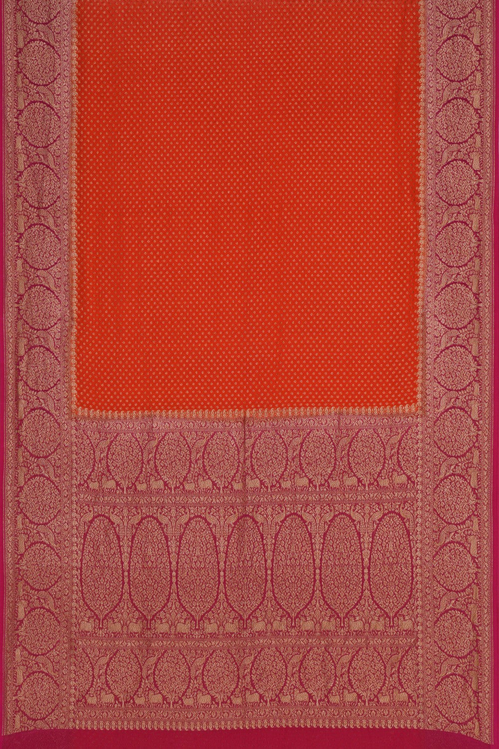 Banarasi Georgette Orange Saree