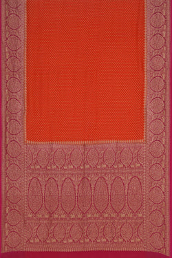 Image of Banarasi Georgette Orange Saree