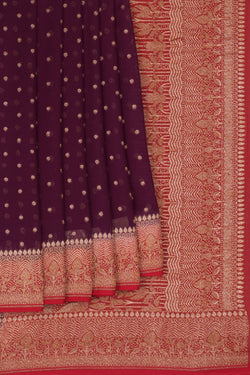 Image of Banarasi Georgette Purple Saree