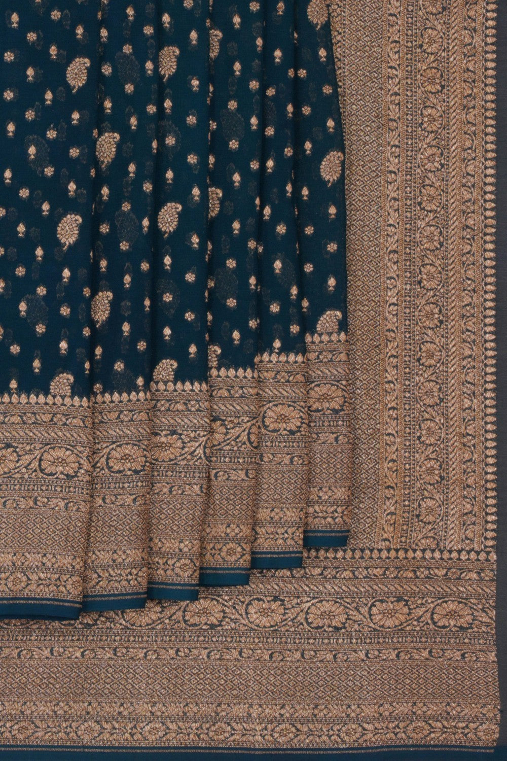 Banarasi Georgette Peacock Blue Saree