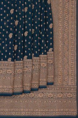 Image of Banarasi Georgette Peacock Blue Saree