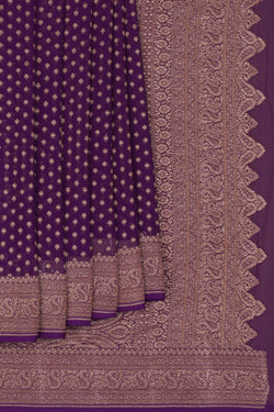 Image of Banarasi Georgette Purple Saree