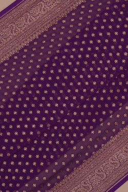 Image of Banarasi Georgette Purple Saree