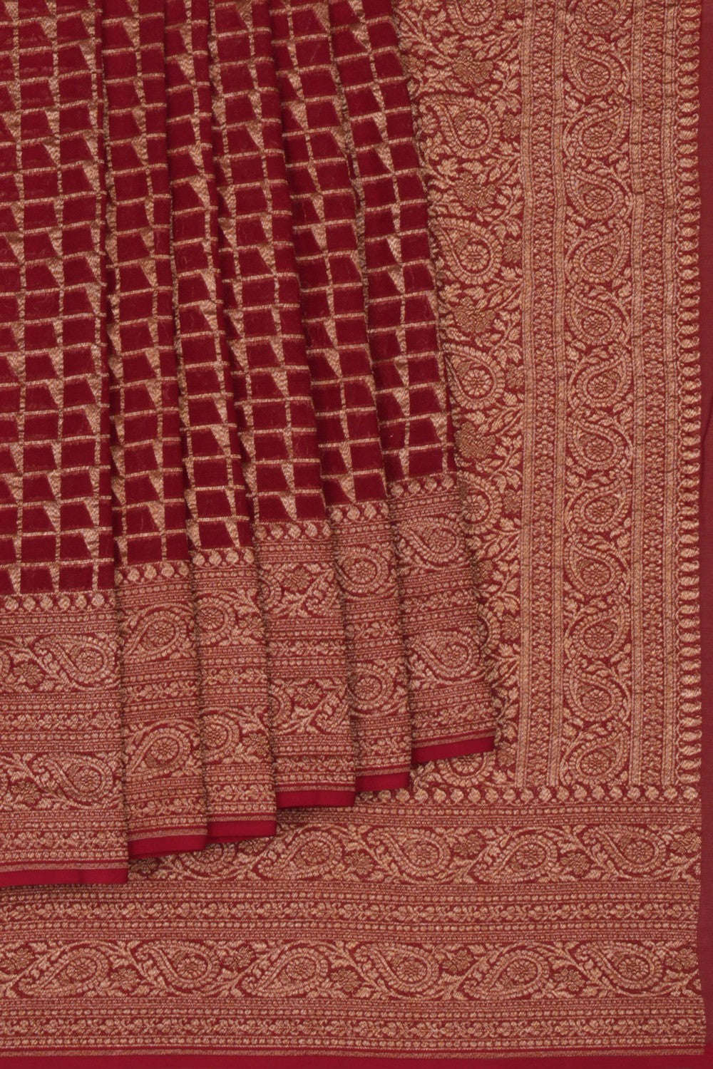 Banarasi Georgette Red Saree