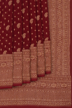 Image of Banarasi Georgette Maroon Saree