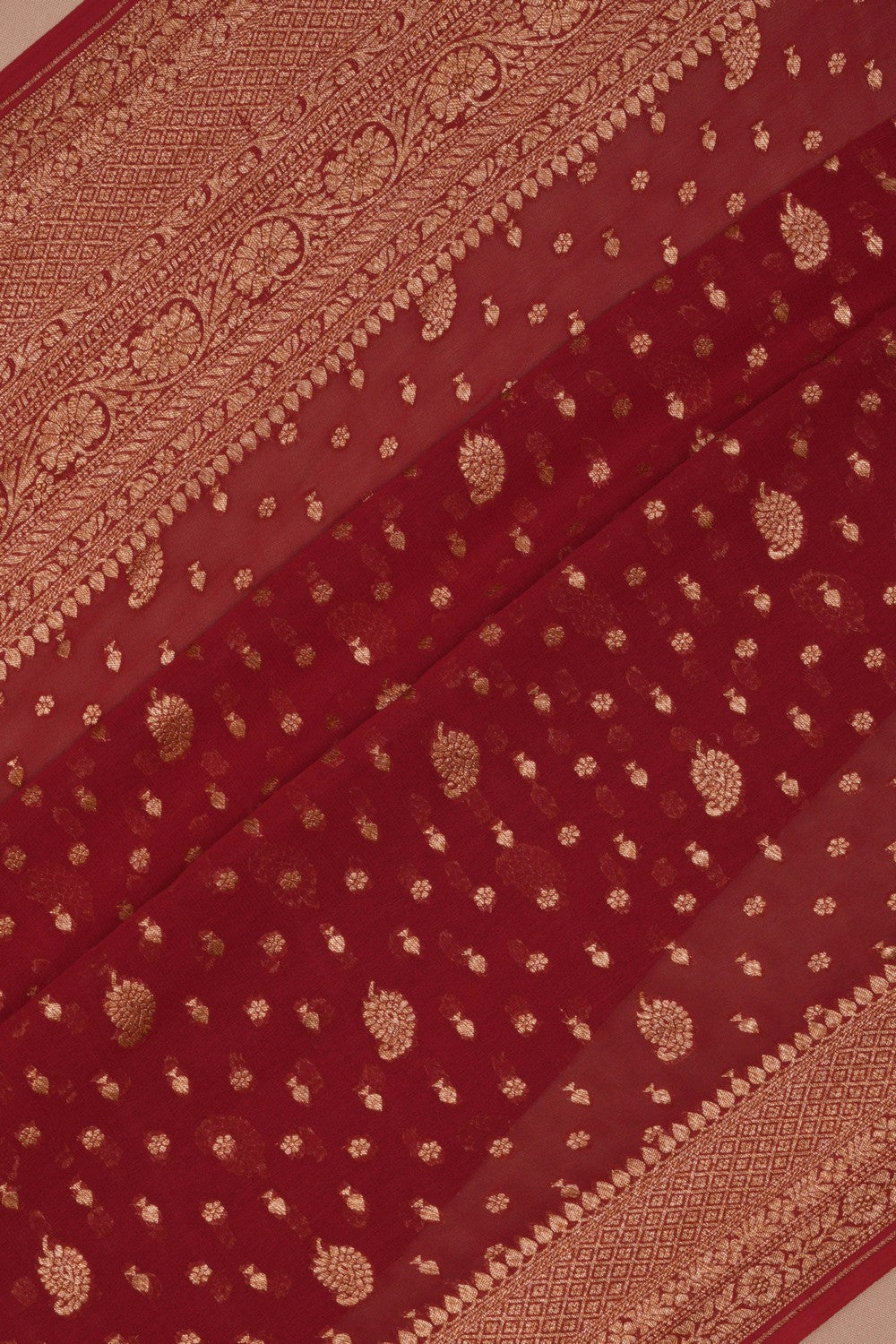 Banarasi Georgette Maroon Saree