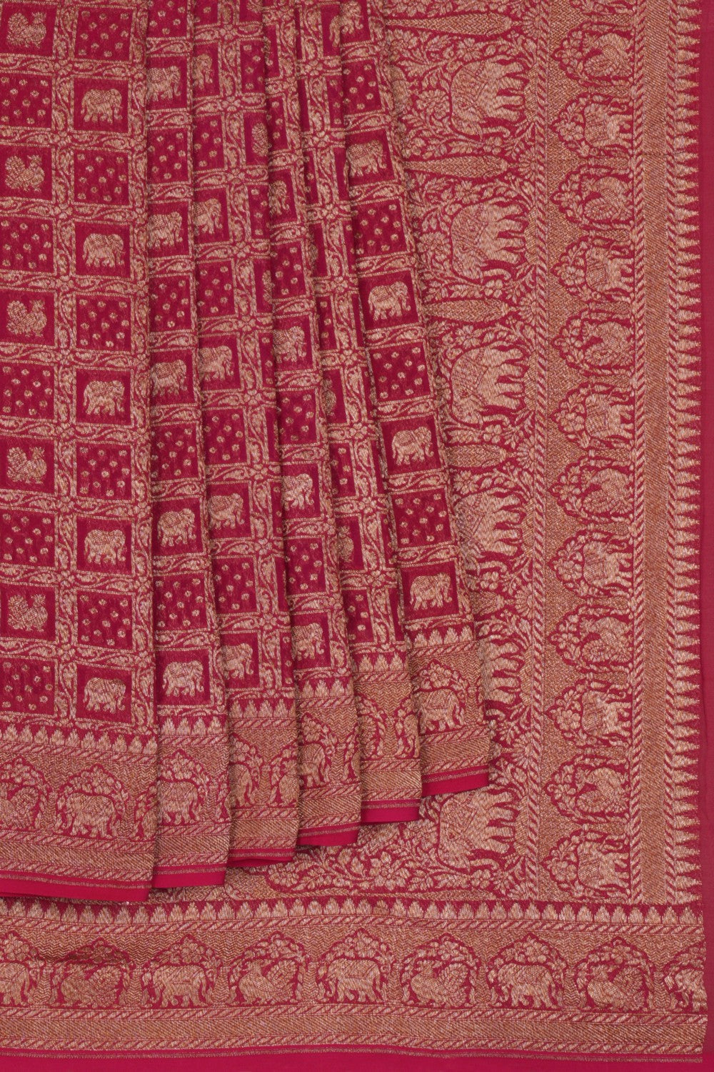 Banarasi Georgette Magenta Pink Saree