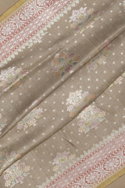 Image of Banarasi Tussar Silk Grey Saree