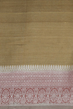 Image of Banarasi Tussar Silk Grey Saree