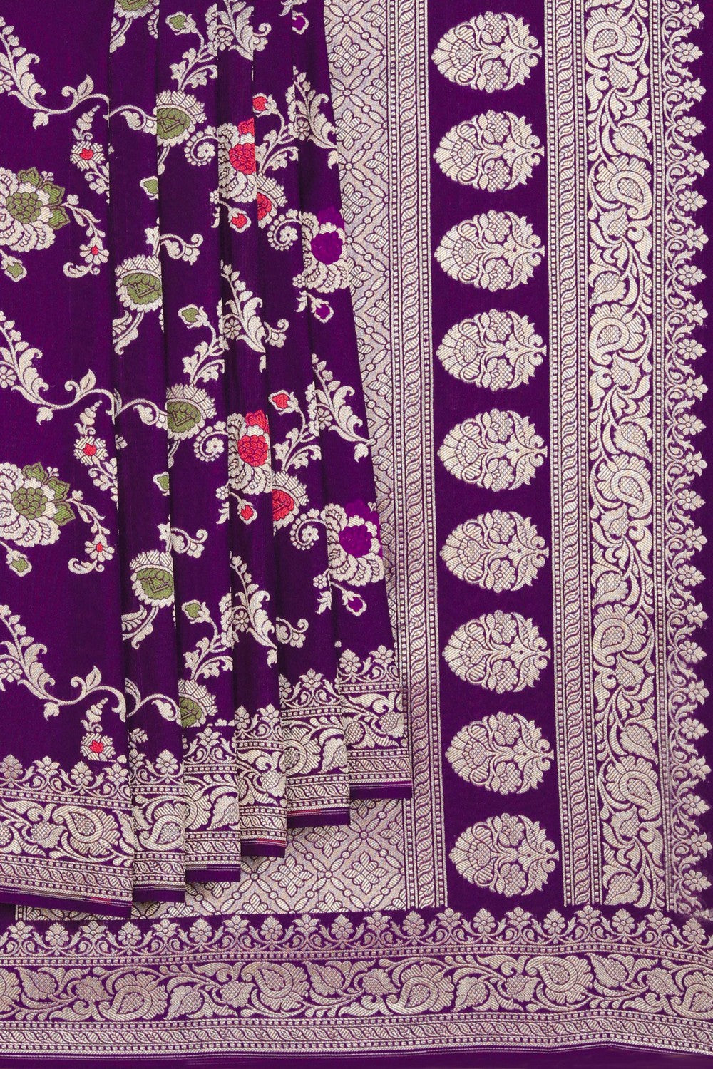 Banarasi Tussar Silk Purple Saree