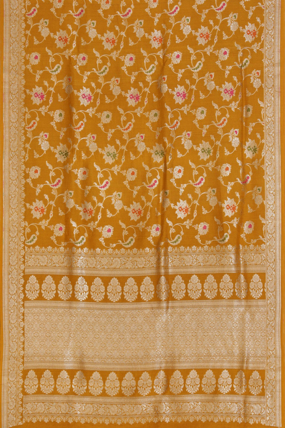 Banarasi Tussar Silk Mustard Saree