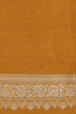 Image of Banarasi Tussar Silk Mustard Saree