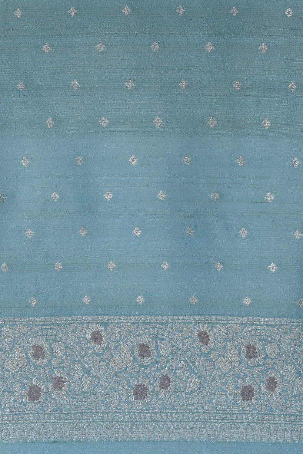 Image of Banarasi Tussar Silk Sea Blue Saree