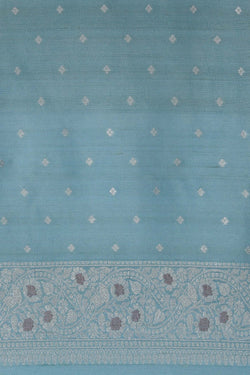 Image of Banarasi Tussar Silk Sea Blue Saree