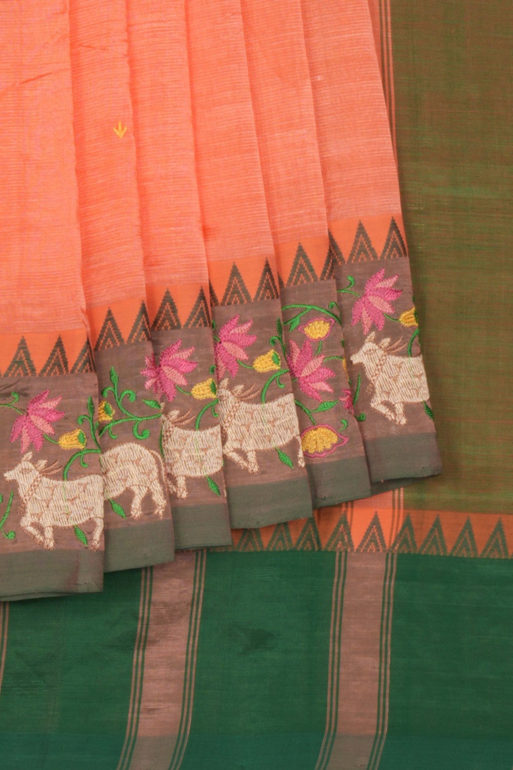 Mangalgiri embroidery saree