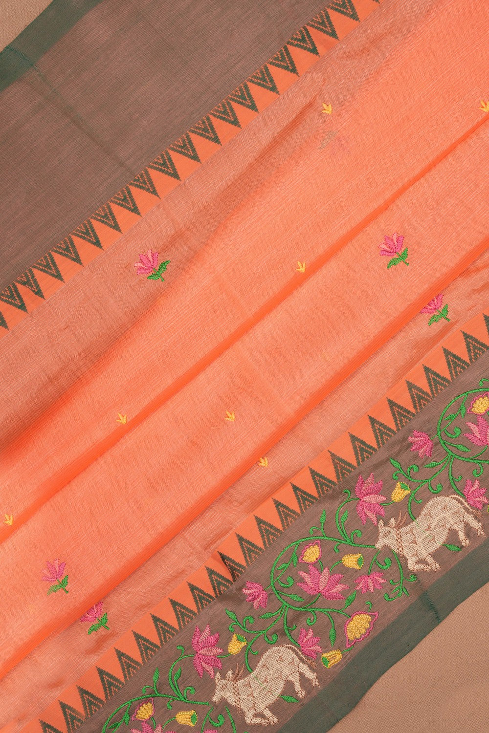 Mangalgiri embroidery saree