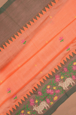 Image of Mangalgiri embroidery saree