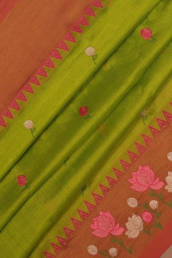 Image of Mangalgiri embroidery saree