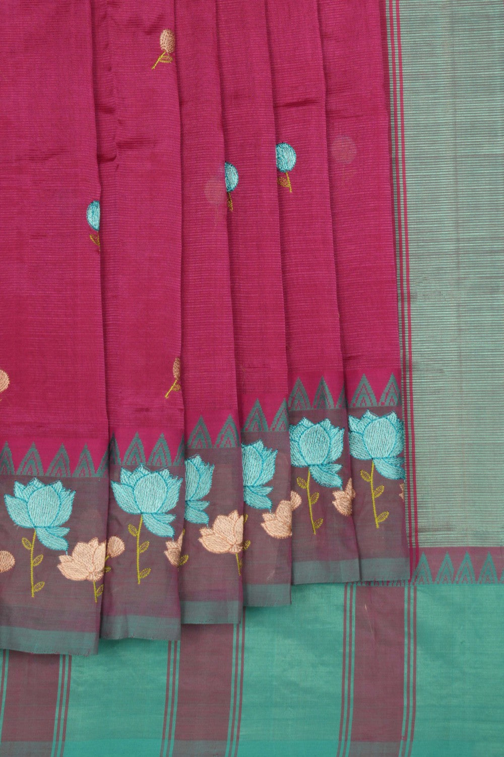 Mangalgiri embroidery saree