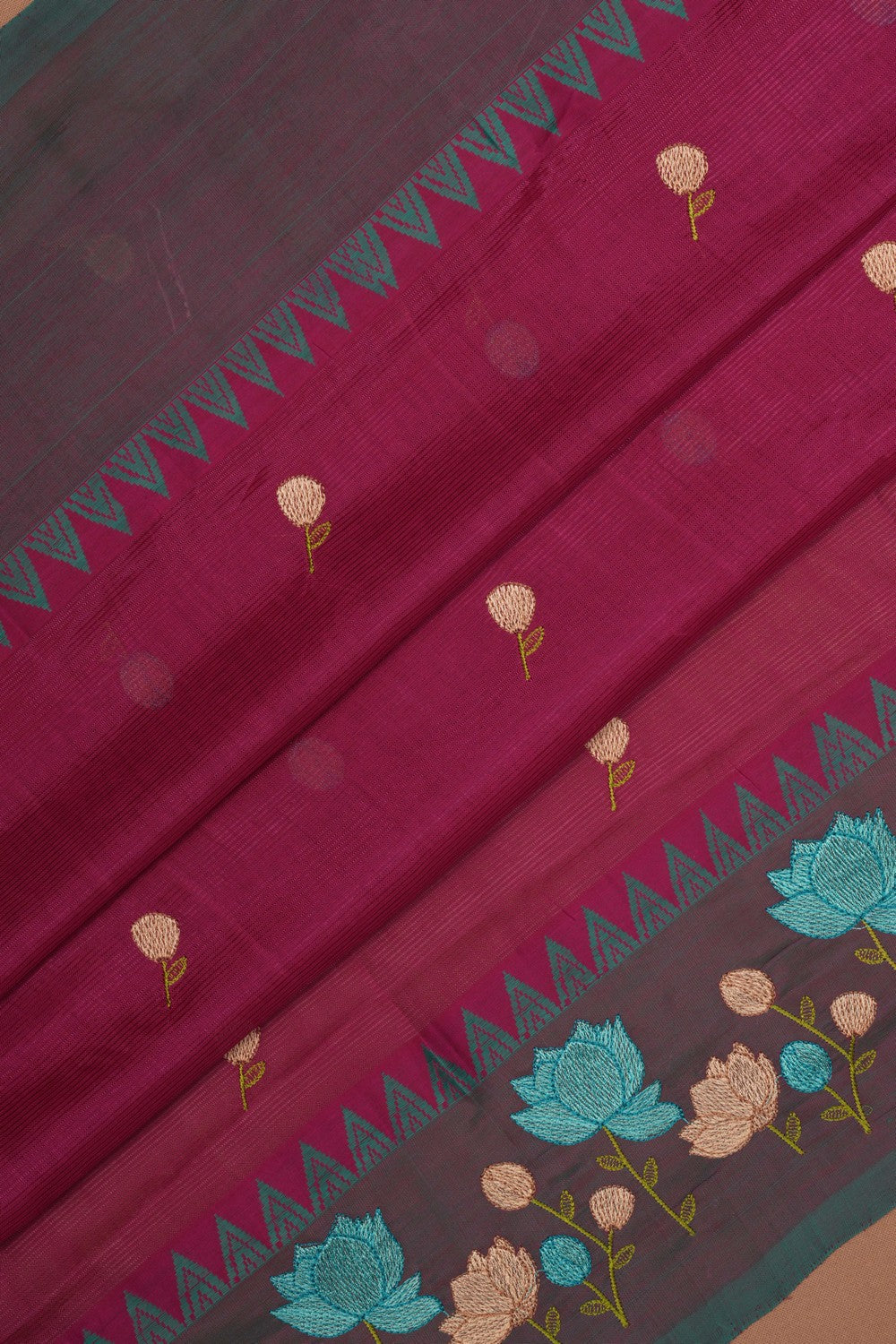 Mangalgiri embroidery saree