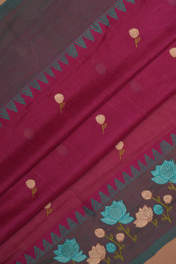 Image of Mangalgiri embroidery saree