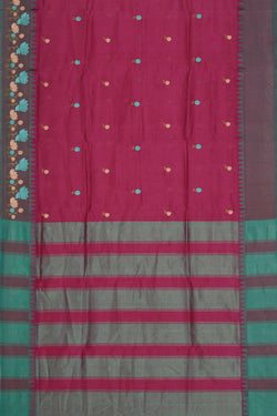 Image of Mangalgiri embroidery saree