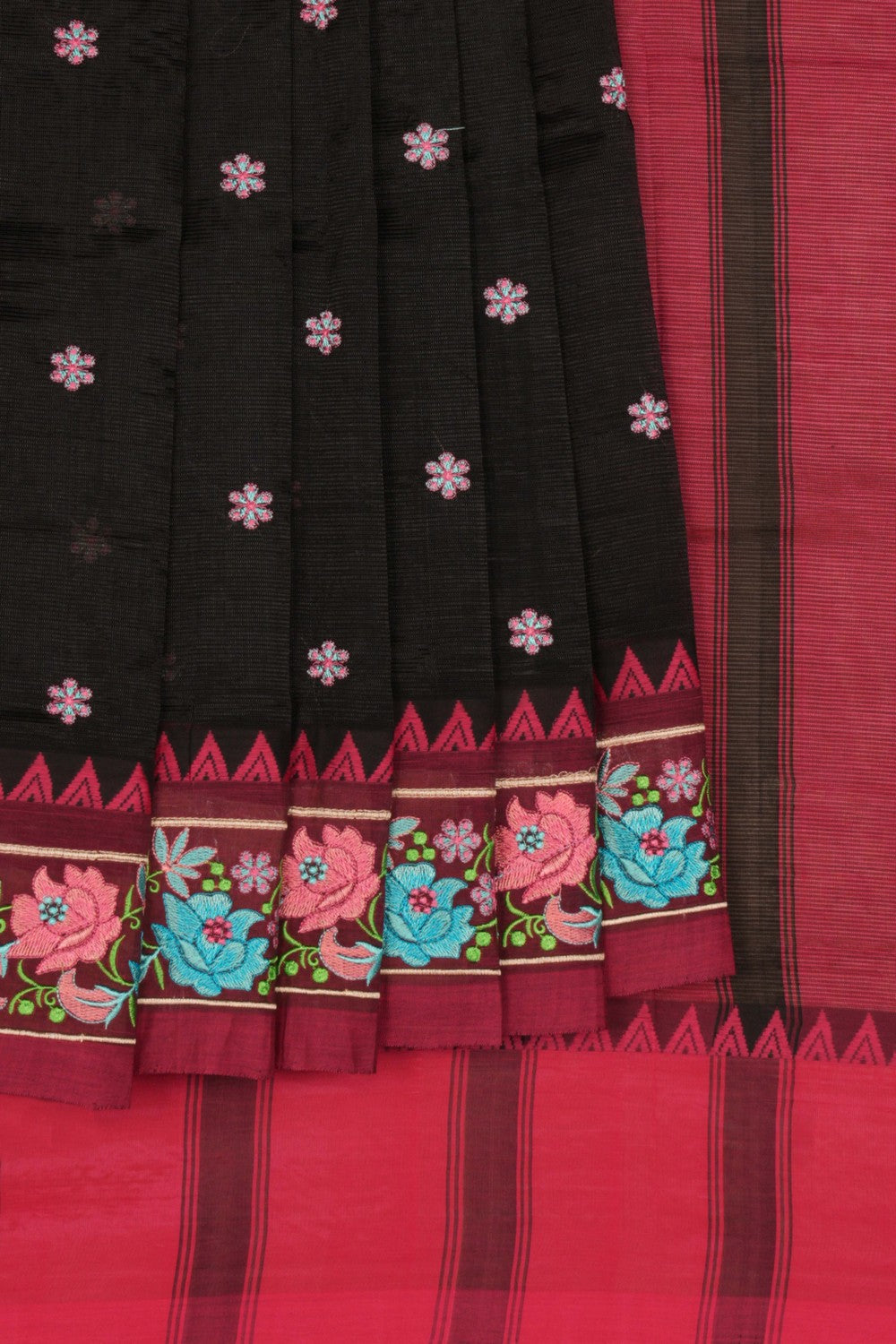 Mangalgiri embroidery saree